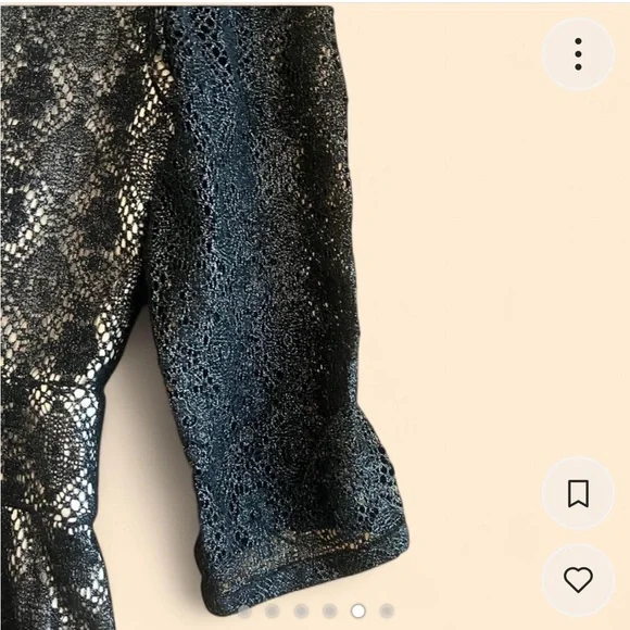 Marc by Marc Jacobs Black Lace 3/4 Length Sleeve Bow Knee Length Dress Size 2 - Picture 5 of 6